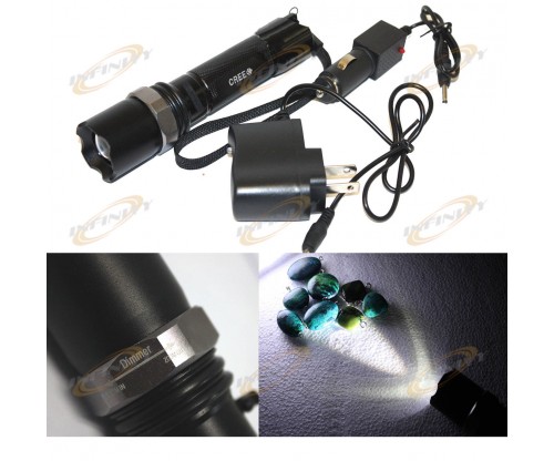 Rechargeable 3W CREE LED 500 Lumen Dimmeable Flashlight Flashing SOS Light
